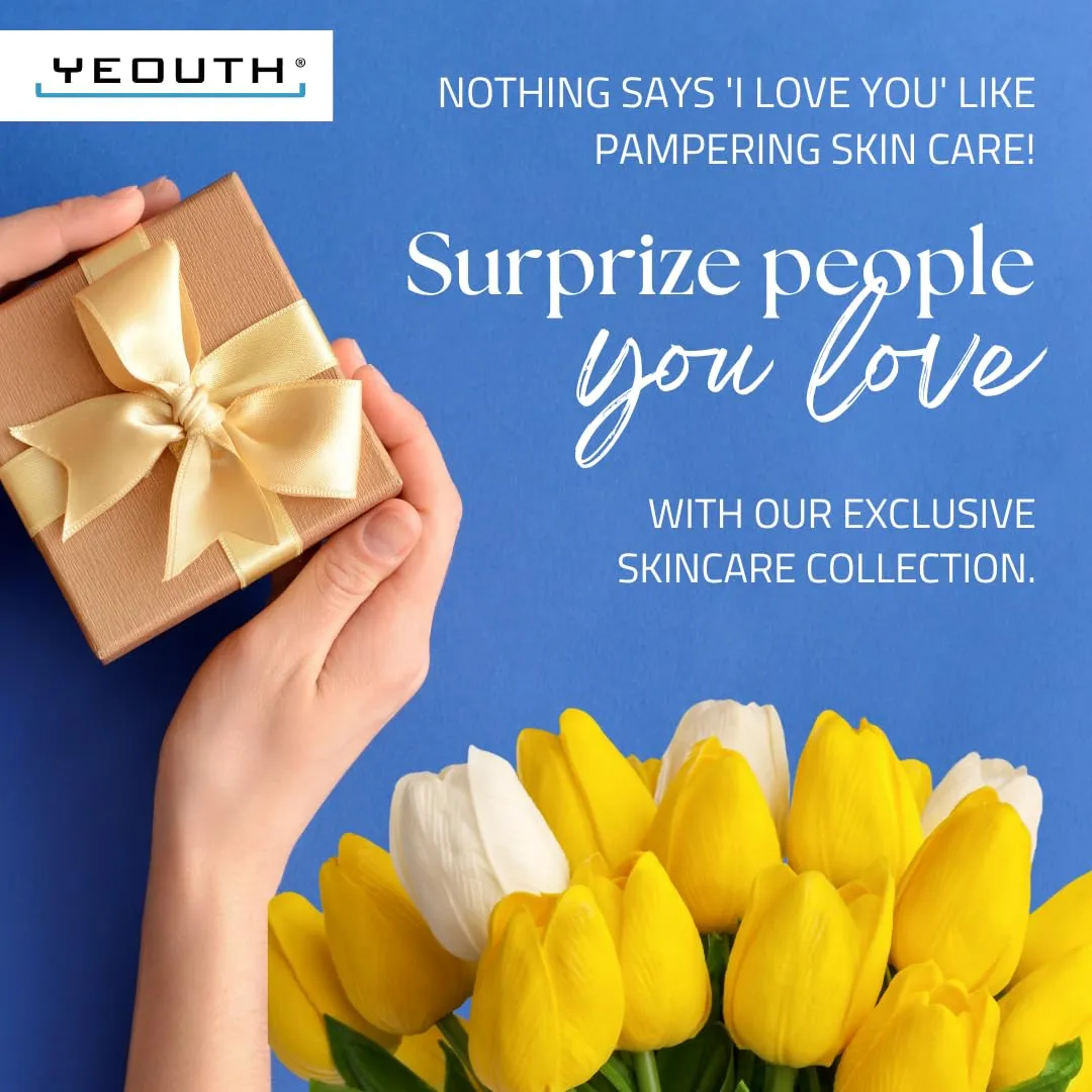 YEOUTH Skin Care Set: Hyaluronic Acid Serum for Face, Vitamin C Serum, Face Cleanser, Toner & Cream, Hydrating Skin Care Gift Set 5-Piece