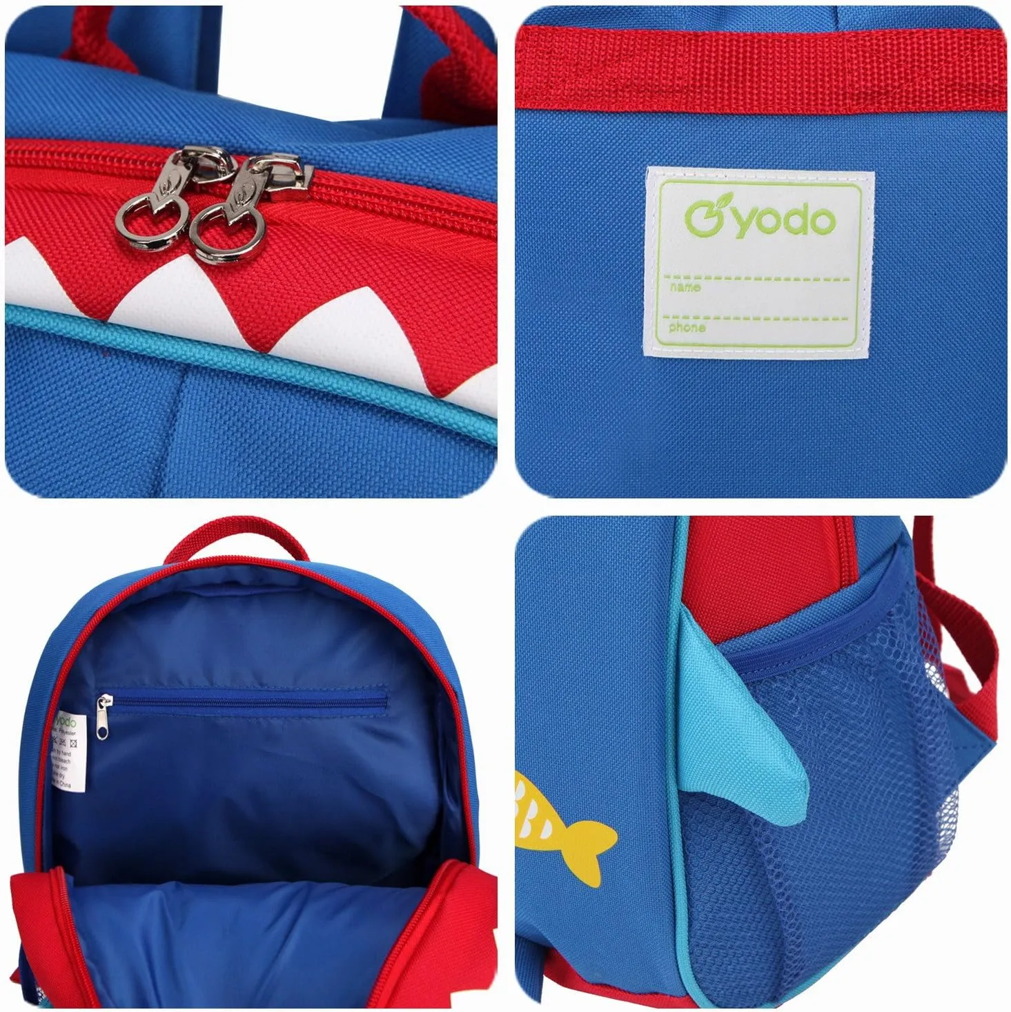 Yodo Little Kids School Bag Pre-K Toddler Backpack - Name Tag and Chest Strap