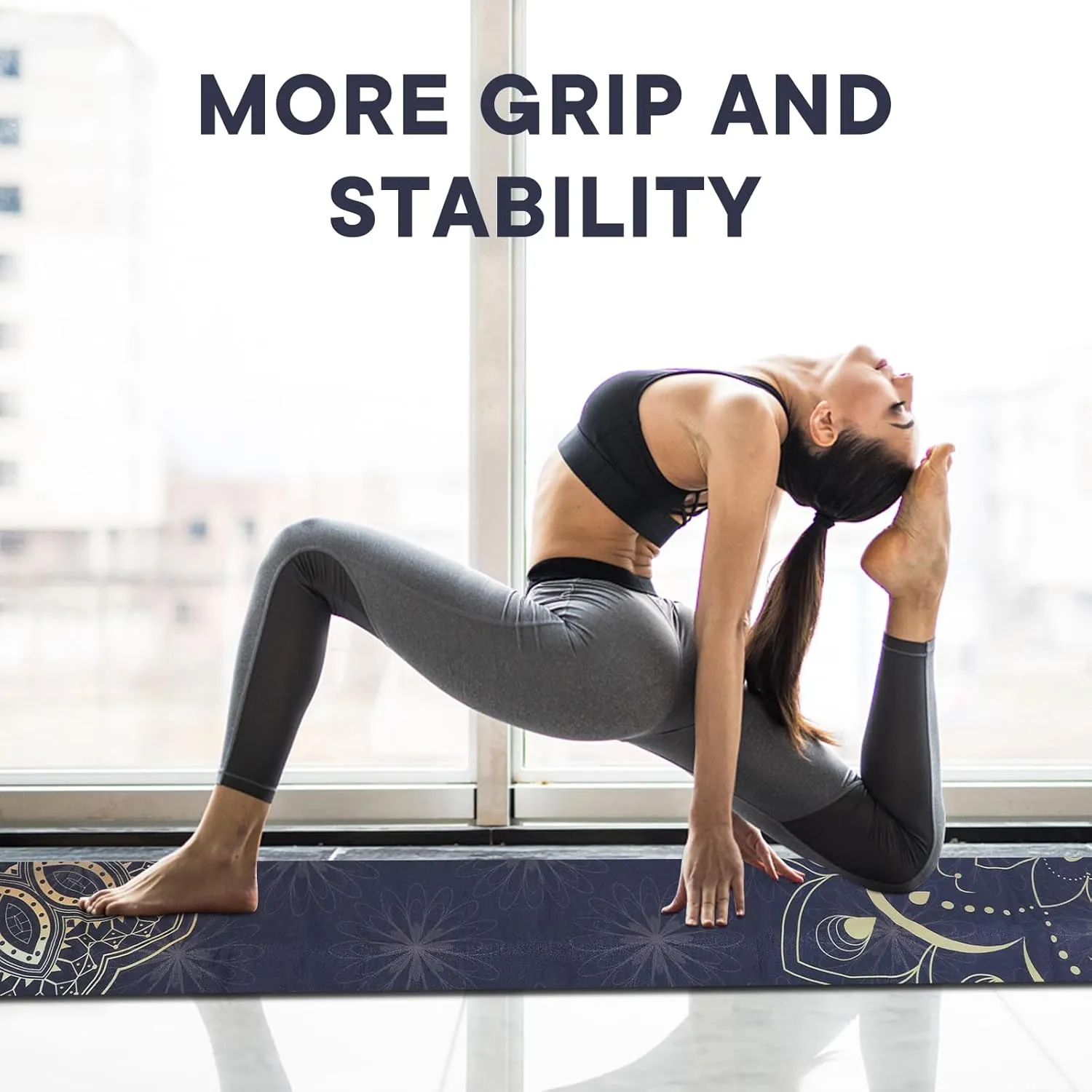 Yoga Towels, Non Slip Hot Yoga Mat Towel with Grip Dots,Super-Absorbent Soft Microfiber Yoga Blanket for Pilates, Fitness and Workout 72inch x 24inch