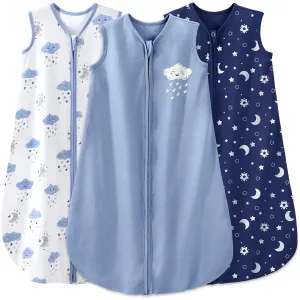 Yoofoss Baby Sleep Sack 0-6 Months Baby Wearable Blanket 100% Cotton 2-Way Zipper TOG 0.5 Toddler Sleeping Sack 3, Lightweight Sleep Sacks for Babies