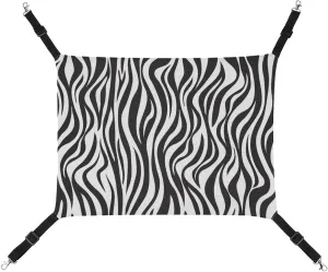 Zebra Skin Pattern Hanging Cat Bed Soft Breathable Pet Hammock for Cage Pet Sleeper for Kitten Ferret Puppy Rabbit