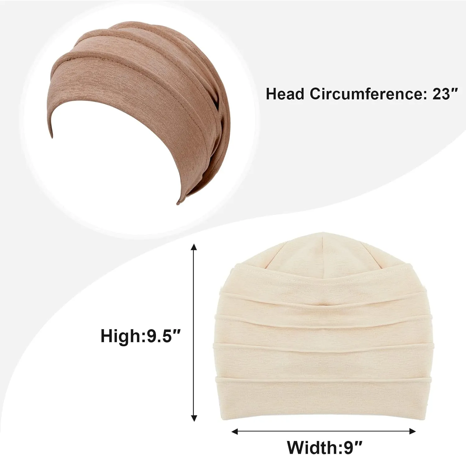 Zhanmai 8 Pieces Cotton Cancer Hats Chemo Headwear for Women Soft Sleeping Beanies Cap Cancer Patients Stretchy Head Covering