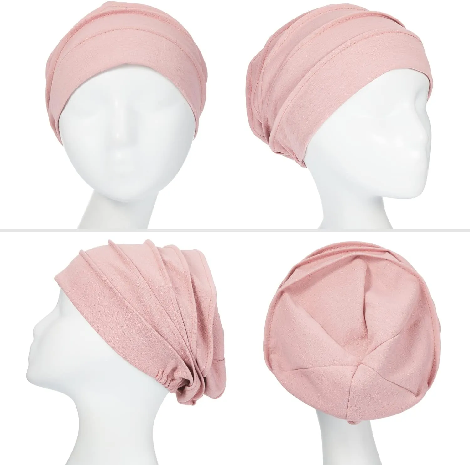 Zhanmai 8 Pieces Cotton Cancer Hats Chemo Headwear for Women Soft Sleeping Beanies Cap Cancer Patients Stretchy Head Covering