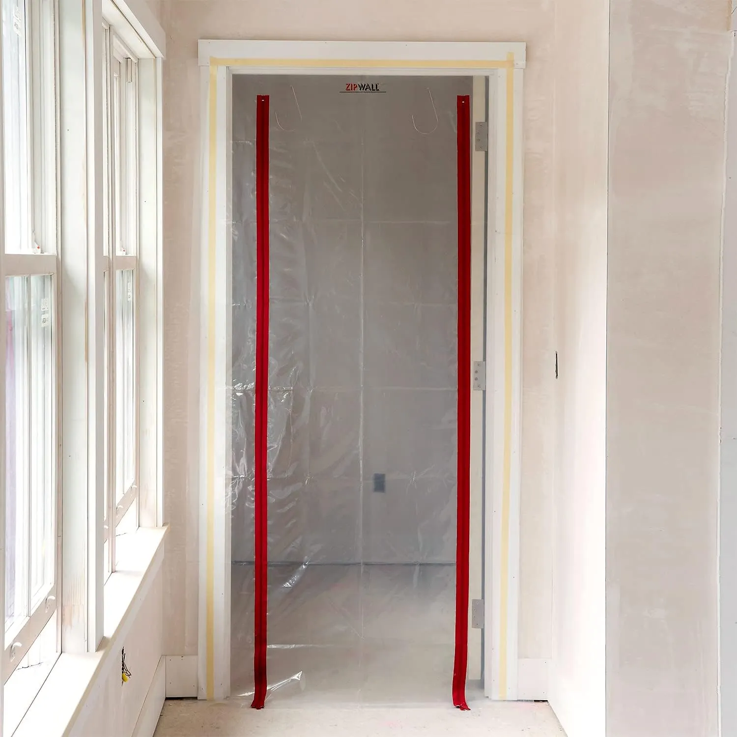 ZIPWALL ZipDoor ZDS Standard Dust Barrier Zipper Door Kit, 1 Pack, Red