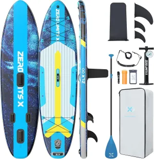 ZLX 10'6" Inflatable Stand Up Paddle Board, Extra Wide Stable Non-Slip Deck Pad, Unique Center Fin, Portable Paddleboard for Adults, Premium SUP for All Skill Levels