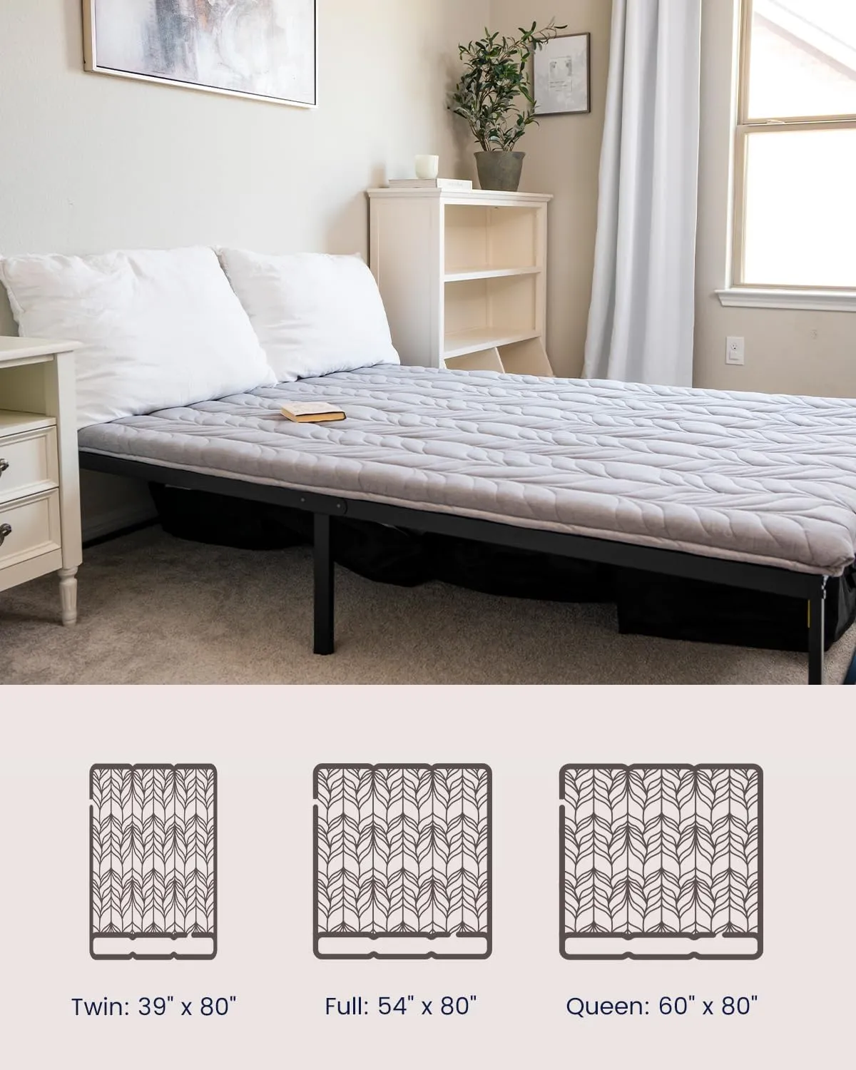 ZonLi Japanese Floor Mattress Futon Mattress Twin Size, Thicken Roll Up Tatami Mat w/ 100% Cotton Washable Cover, Portable & Foldable Floor Bed Mattress for Sleeping, Dormitory, Adult Kids, Grey