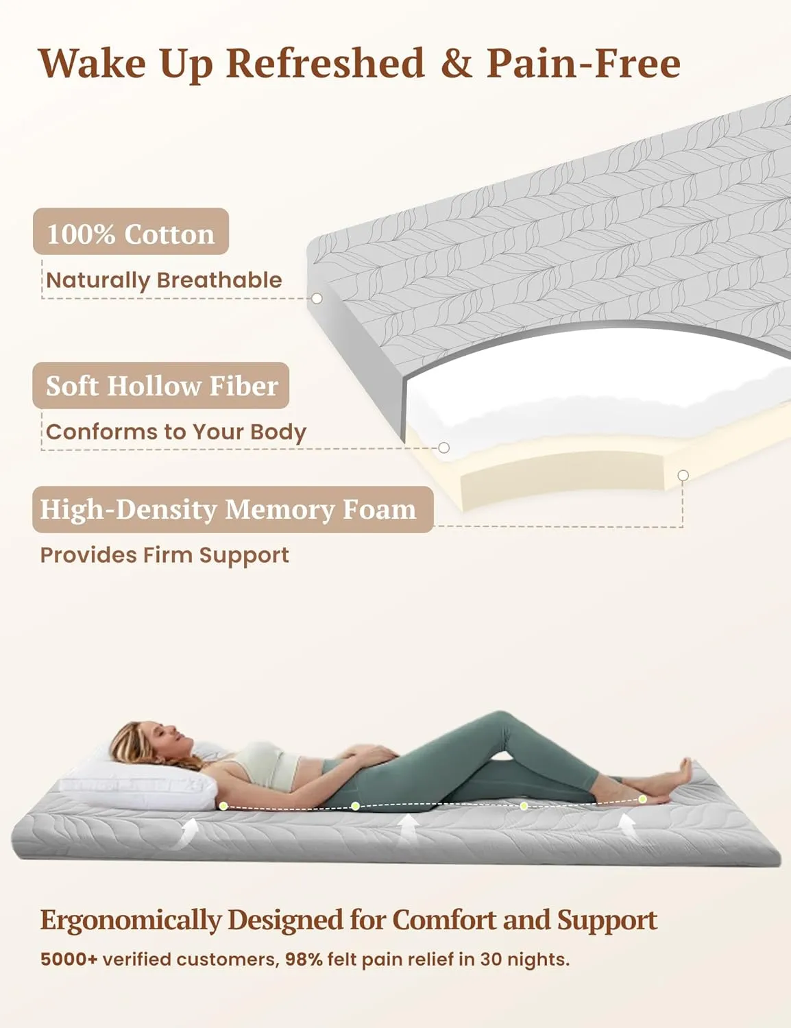 ZonLi Japanese Floor Mattress Futon Mattress Twin Size, Thicken Roll Up Tatami Mat w/ 100% Cotton Washable Cover, Portable & Foldable Floor Bed Mattress for Sleeping, Dormitory, Adult Kids, Grey
